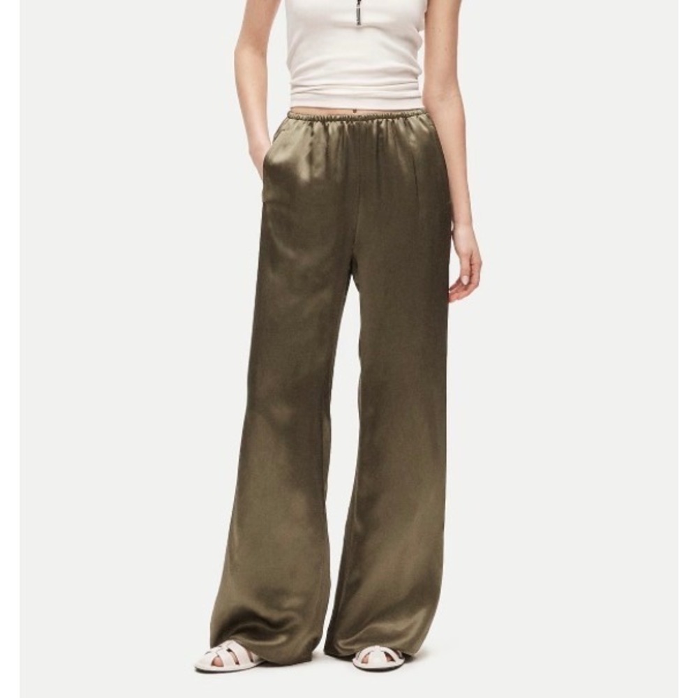J.crew Cosmo pants in luster charmeuse old money wide leg satin cocktail sz M